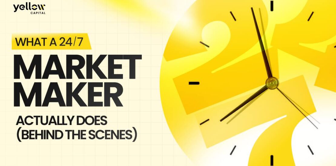 24/7 market maker maintaining liquidity and price stability in crypto markets